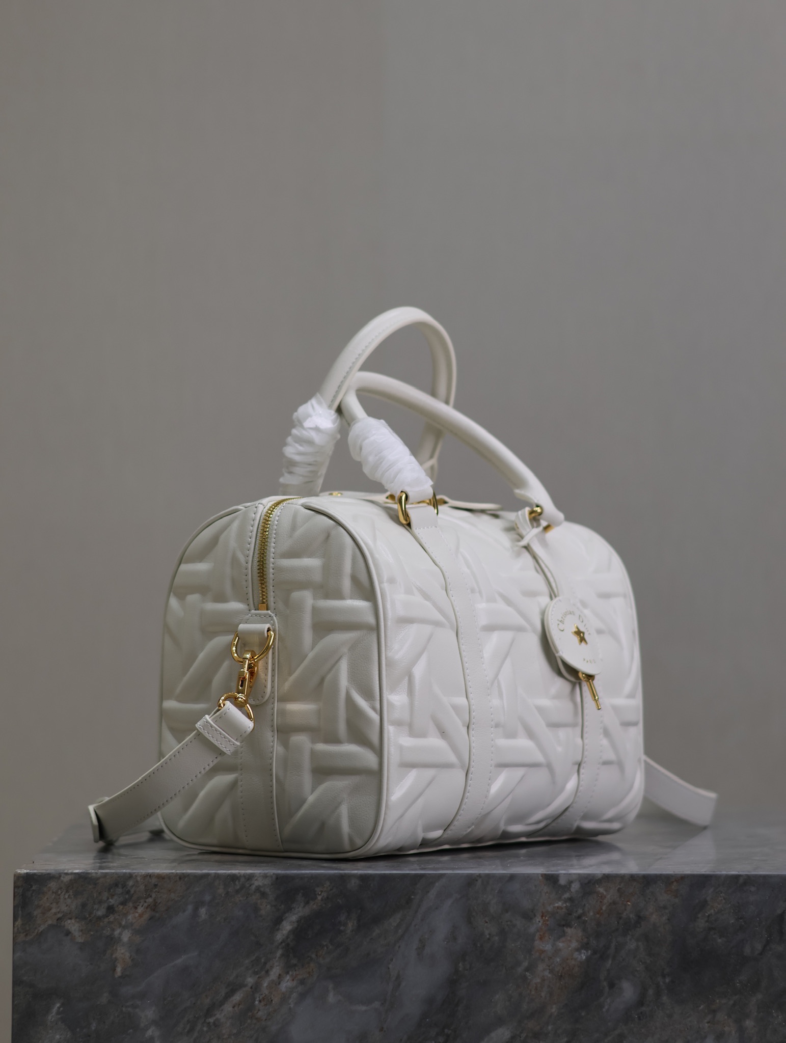 Dior Groove 25 Bag White Graphic Cannage Calfskin